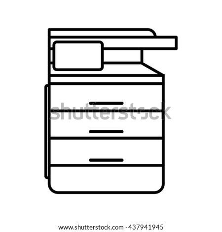 Multipurpose device, fax, copier and scanner icon. Photocopier vector illustration