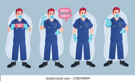 Multipurpose Doctor Mascot Illustration Suitable For Any Graphic Design Project