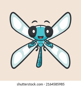 Multipurpose Dragonfly Character design with wings on cross. The perfect solution for online, media and printable projects, suitable for business brands and creative projects.