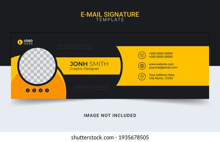 Multi-purpose email signature interface template design. Email footer, emailers personal modern web vector corporate business letters template design.