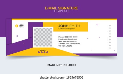 Multi-purpose email signature interface template design. Email footer, emailers personal modern web vector corporate business letters template design.