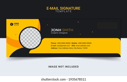 Multi-purpose email signature interface template design. Email footer, emailers personal modern web vector corporate business letters template design.