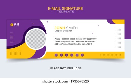 Multi-purpose email signature interface template design. Email footer, emailers personal modern web vector corporate business letters template design.