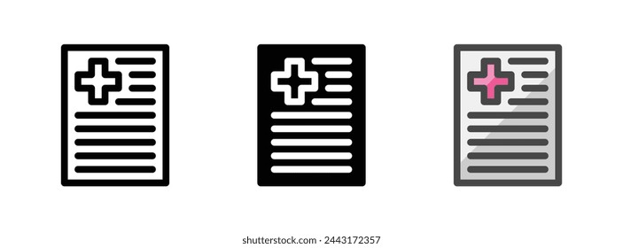 Multipurpose file vector icon in outline, glyph, filled outline style. Three icon style variants in one pack.