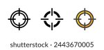 Multipurpose first person shooter vector icon in outline, glyph, filled outline style. Three icon style variants in one pack.