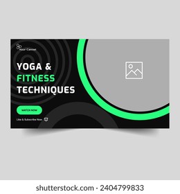 Multipurpose fitness body video cover banner design, fitness training tips tutorial banner design, customizable vector eps 10 file format