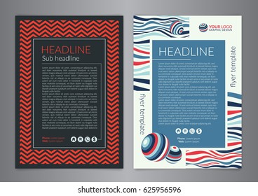 Multipurpose Flyer Layout with colored curved lines with spheres. Modern Backgrounds. Vector illustration. 