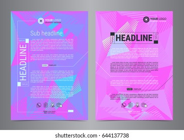Multipurpose Flyer Layout with Geometric background triangles. Leaflet cover presentation, Modern Backgrounds. Vector illustration.