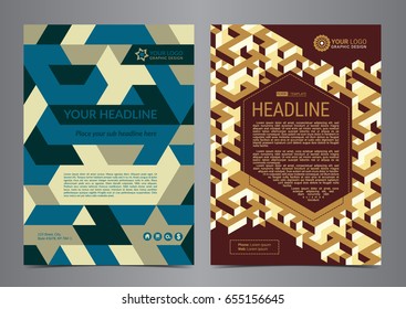 Multipurpose Flyer Layout with geometric background. Business design layout template, Modern Backgrounds. Vector illustration.