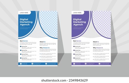 Multipurpose flyer for modern commercial use, as well as a template for the corporate cover page.