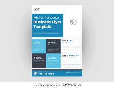Multipurpose flyer template. Business multipurpose poster leaflet template. Digital marketing flyer design.