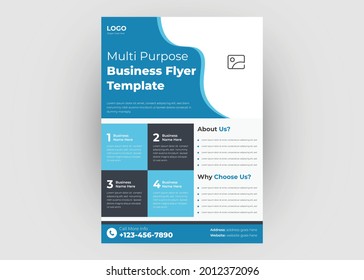 Multipurpose flyer template. Business multipurpose poster leaflet template. Digital marketing flyer design.