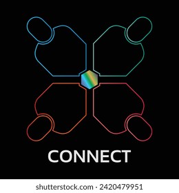 Plantilla de diseño de logotipo de icono de línea de conexión de velocidad de color de degradado multipropósito. Ilustración vectorial con fondo blanco.