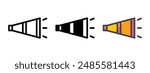 Multipurpose horn vector icon in outline, glyph, and filled outline style on white background.