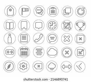 Symbole für Mehrzweck-Symbole Trendy Icons - Konturen