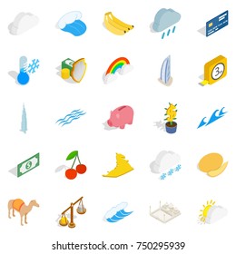 Multipurpose icons set. Isometric set of 25 multipurpose vector icons for web isolated on white background