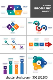 Multipurpose infographic element presentation template flat design set for advertising brochure flyer 