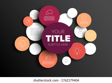 Multipurpose infographic made from red content circles