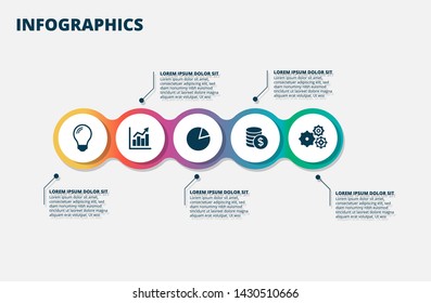 multipurpose Infographic template with five elements options and modern icons. modern color, designed for Brochure, Business Chart or Web Design