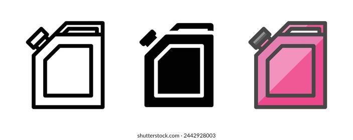 Icono de vector de bifurcación multiuso en estilo de contorno, glifo, contorno relleno. Tres variantes de estilo de icono en un paquete.
