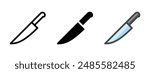 Multipurpose knife vector icon in outline, glyph, and filled outline style on white background.