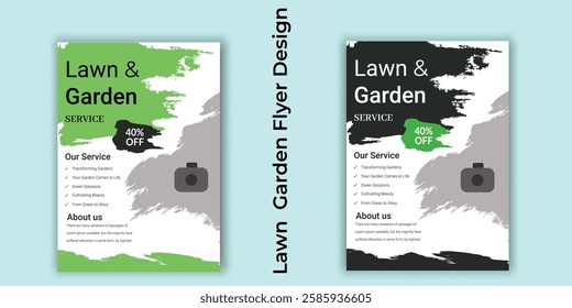 Multipurpose Lawn Care and Gardening Design Template, Perfect for Flyers, Posters, Brochures, Banners, Carousels, and Business Promotions, lawn care garden or landscaping service flyer template.