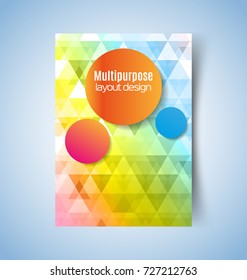 Multipurpose layout design. Suitable for flyer, brochure, book cover and annual report.  A4 size template background .