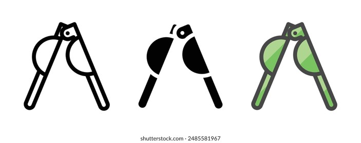 Multipurpose lemon squeezer vector icon in outline, glyph, filled outline style. Three icon style variants in one pack.