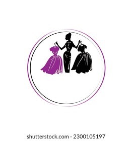 diseño de logotipo multipropósito en color negro y púrpura