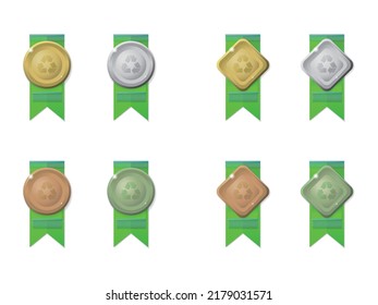 Multi-purpose Medal - Recycling symbol 02 suits for certificate of commendation and merit vector illustration graphic EPS10 