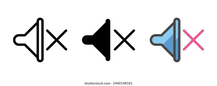 Multipurpose megaphone vector icon in outline, glyph, filled outline style. Three icon style variants in one pack.