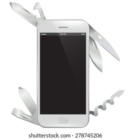 Multipurpose Mobile Phone / Vector illustration