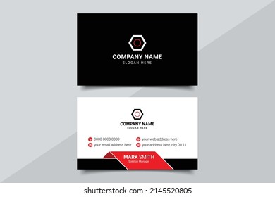 Multipurpose Modern business card Design Template Double side with black, white, red, Green and yellow color elegant professional. Stationery Items. Simple Business Card background