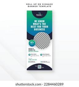 Multipurpose modern business roll up banner, display exhibition standee banner design template