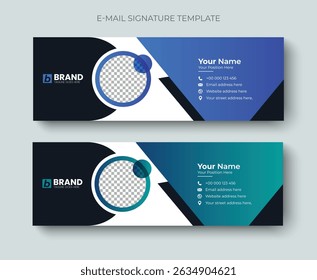 Multipurpose modern corporate business email signature or email footer layout template design. Professional business email signature design template.