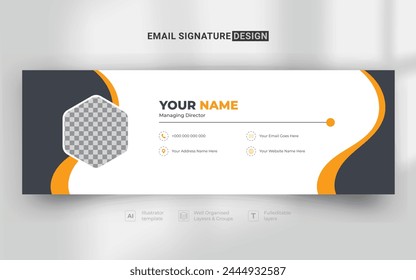 Multipurpose modern, creative and minimal email signature or email footer design template for business. corporate email signature design template in vector eps 10