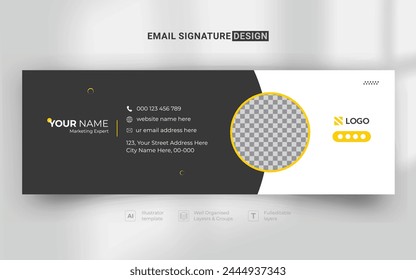 Multipurpose modern, creative and minimal email signature or email footer design template for business. corporate email signature design template in vector eps 10