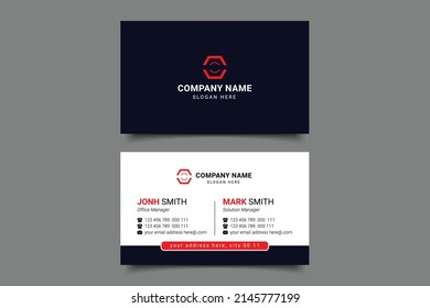 Multipropósito Moderno creativo y simple tarjeta de negocios Modelo de diseño con profesional elegante de color negro, blanco, rojo y rojo. Elementos de creación de estado. Fondo de tarjeta de visita, tarjeta de visita transparente.