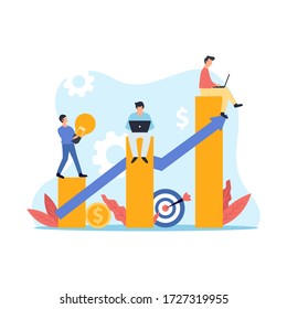 Concepto de negocio de diseño de ilustraciones planas multipropósito, adecuado para sus páginas de inicio, sitio web, presentación, aplicaciones móviles, etc