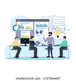 Concepto de negocio de diseño de ilustraciones planas multipropósito, adecuado para sus páginas de inicio, sitio web, presentación, aplicaciones móviles, etc