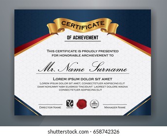 Multipurpose Modern Professional Certificate Template Design for Print. Vector illustration