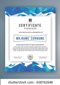 Multipurpose Modern Professional Certificate Template Design for Print. Vector illustration
