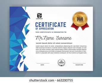 Multipurpose Modern Professional Certificate Template Design for Print. Vector illustration