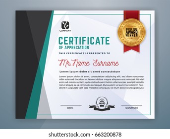 Multipurpose Modern Professional Certificate Template Design for Print. Vector illustration