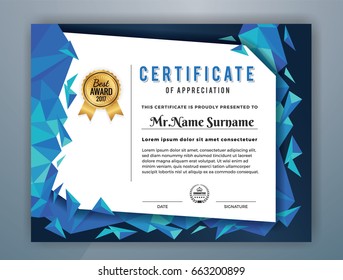Multipurpose Modern Professional Certificate Template Design for Print. Vector illustration
