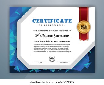 Multipurpose Modern Professional Certificate Template Design for Print. Vector illustration