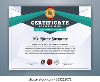 Multipurpose Modern Professional Certificate Template Design for Print. Vector illustration