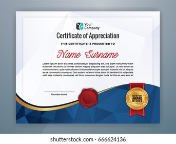 Multipurpose Modern Professional Certificate Template Design for Print. Vector illustration