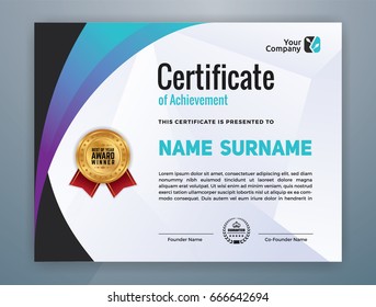 Multipurpose Modern Professional Certificate Template Design for Print. Vector illustration