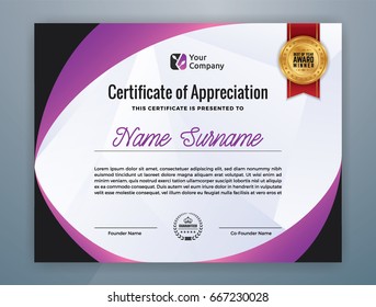 Multipurpose Modern Professional Certificate Template Design for Print. Vector illustration
